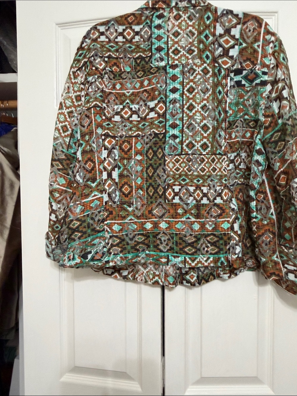 Ruby Rd. Multicolor Geometric Print Blazer Jacket - Picture 6 of 8